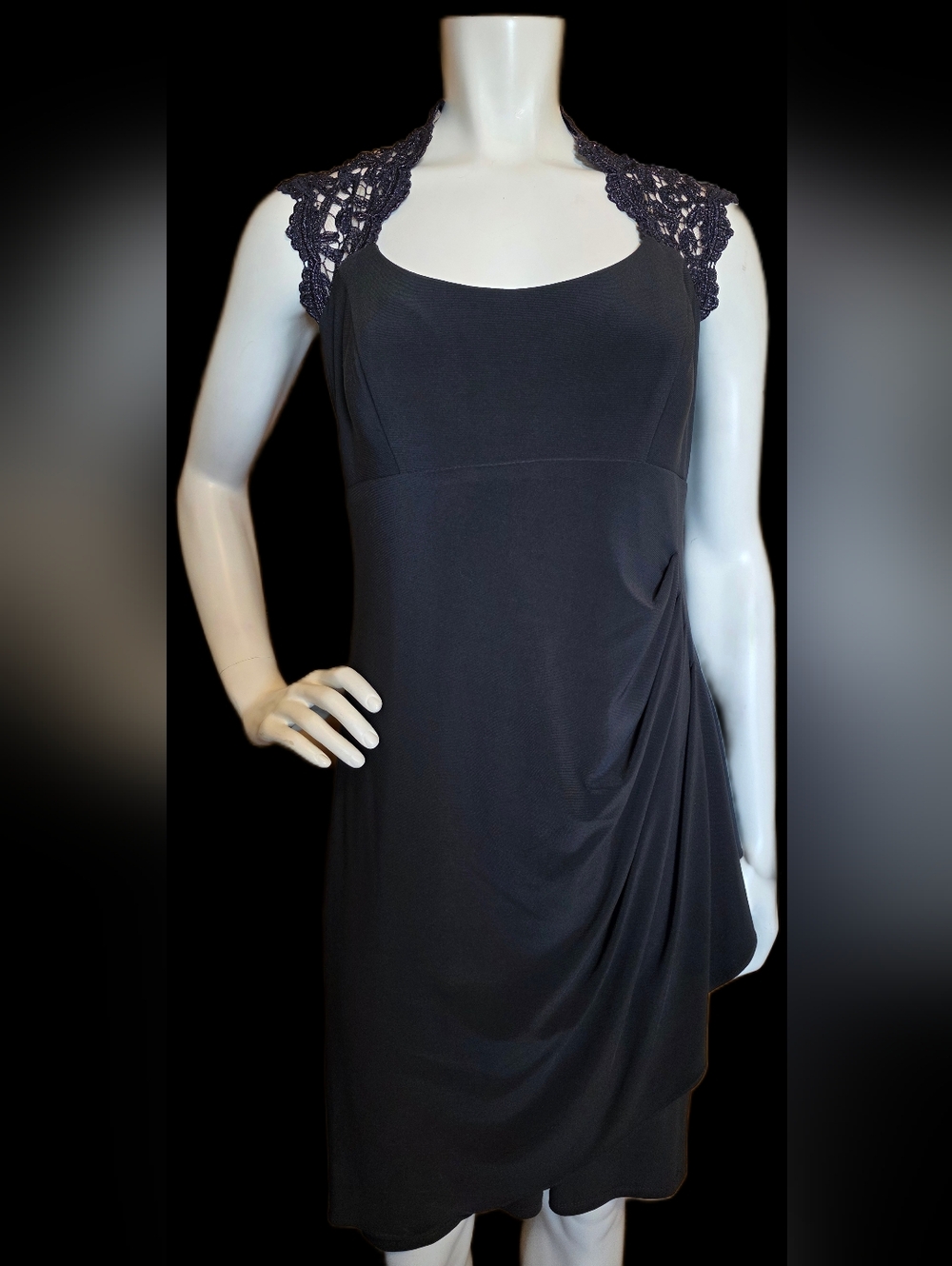 💙 99. BA Nites Size 14 Grey Lace Cocktail Dress